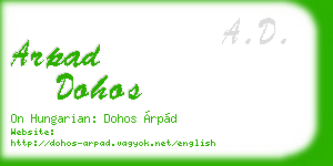 arpad dohos business card