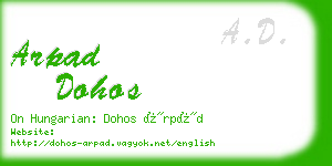 arpad dohos business card